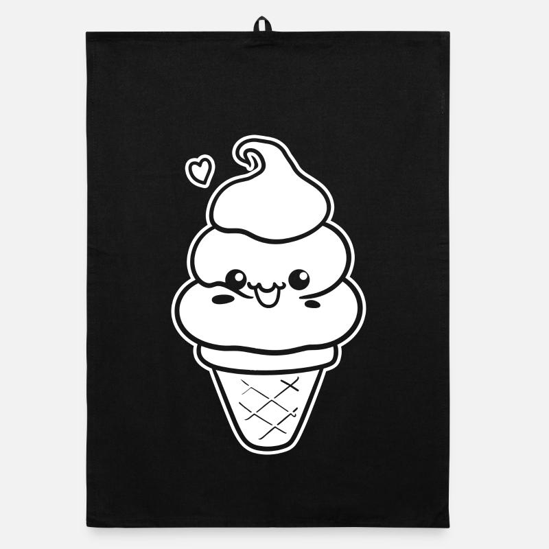 Look de dessin animé de crème glacée Torchon bio