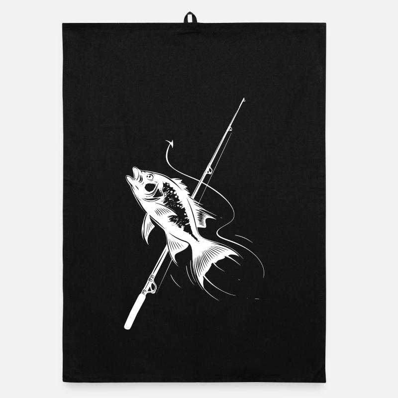 Fishing Sketch Organic dish towel