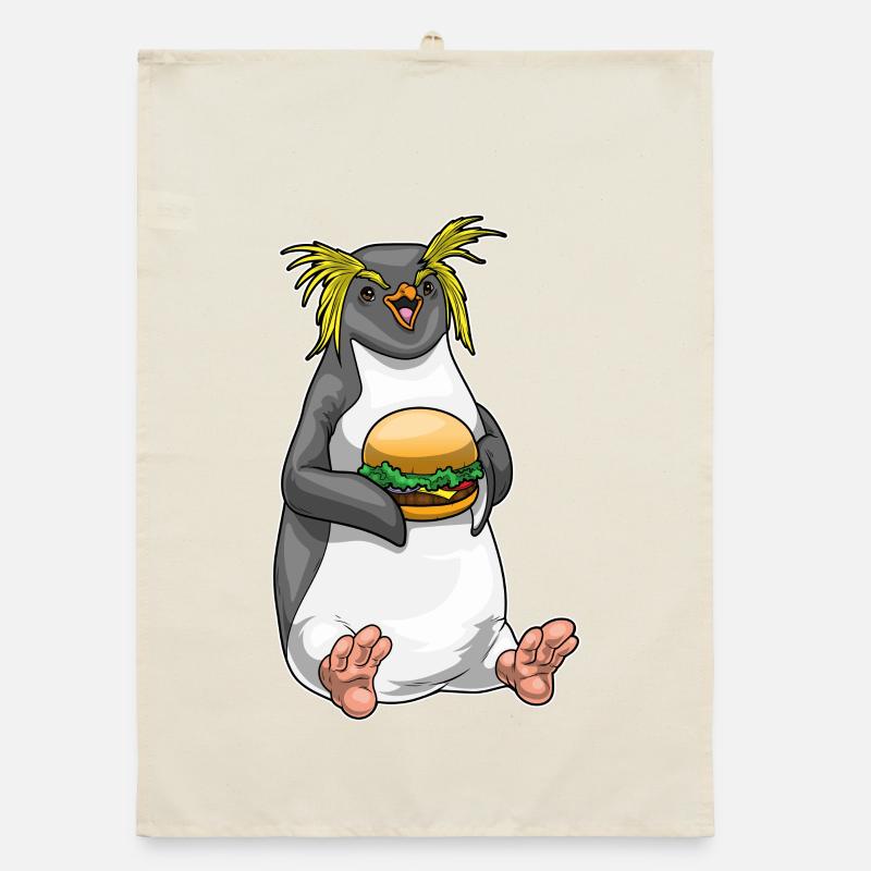 Pinguin Cheeseburger Organic Geschirrtuch