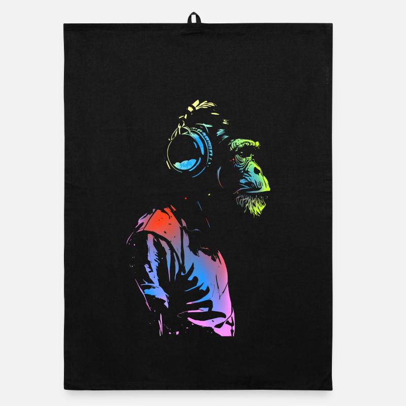 Affe mit Kopfhörern 🎧 Organic Geschirrtuch