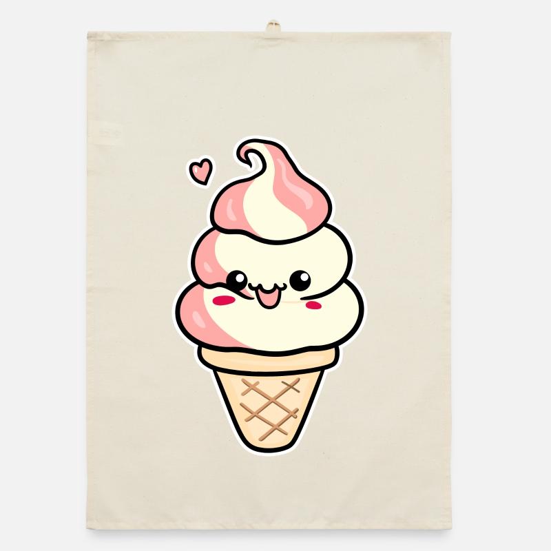 Crème glacée de dessin animé Torchon bio