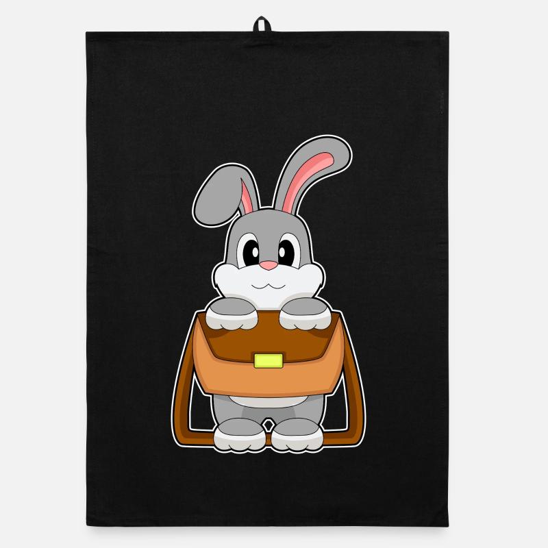 Bunny Shoulder Bag - Organic dish towel - black