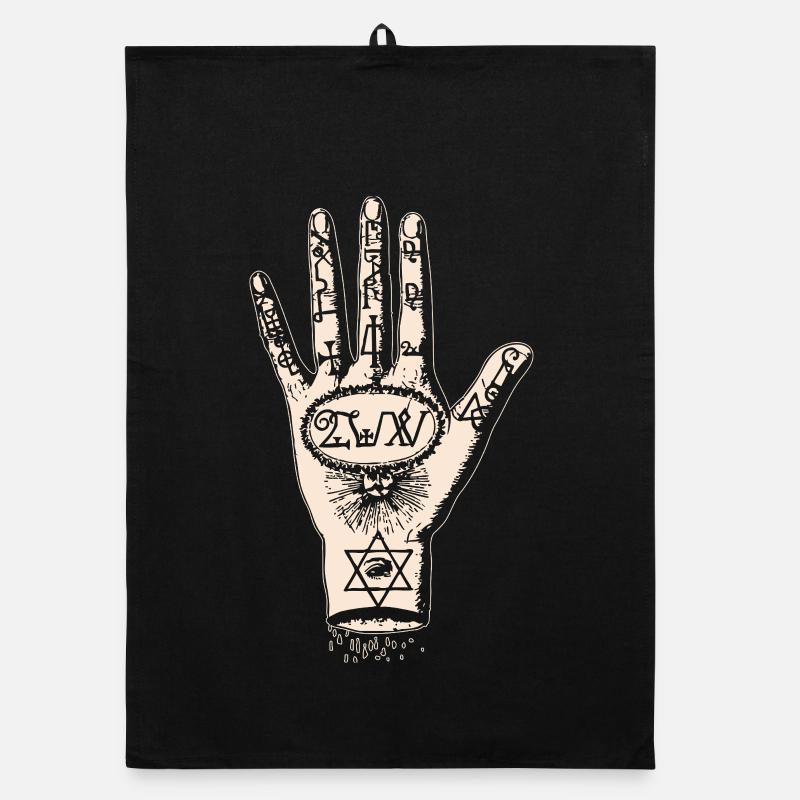 Hand drawing in tarot style Organic dish towel