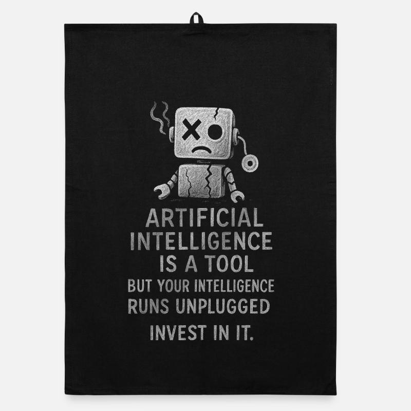 Artificial Intelligence Motivation Poster Organic dish towel