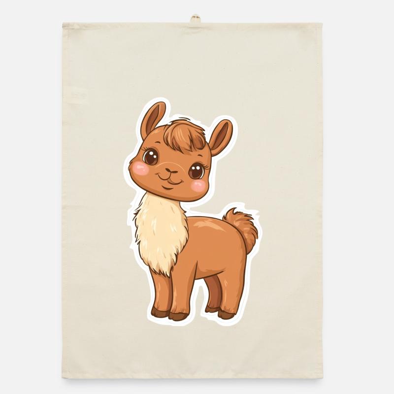 Llama Alpaca Llama Animal Gift Organic dish towel