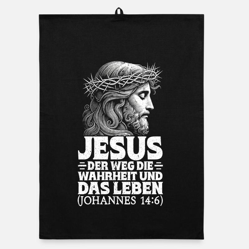 Jésus Bible Dieu Christ Croix religieuse Foi Torchon bio