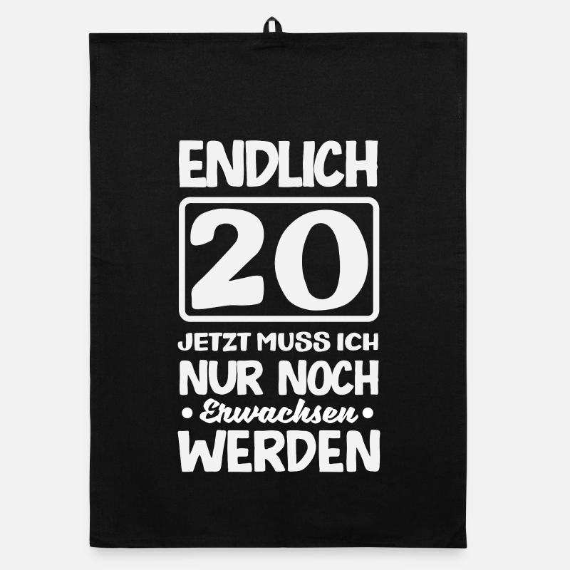 Funny 20th Birthday Gift Organic dish towel