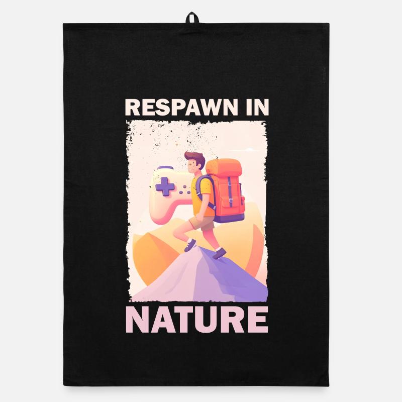 Adventurer in pixel look Organic dish towel