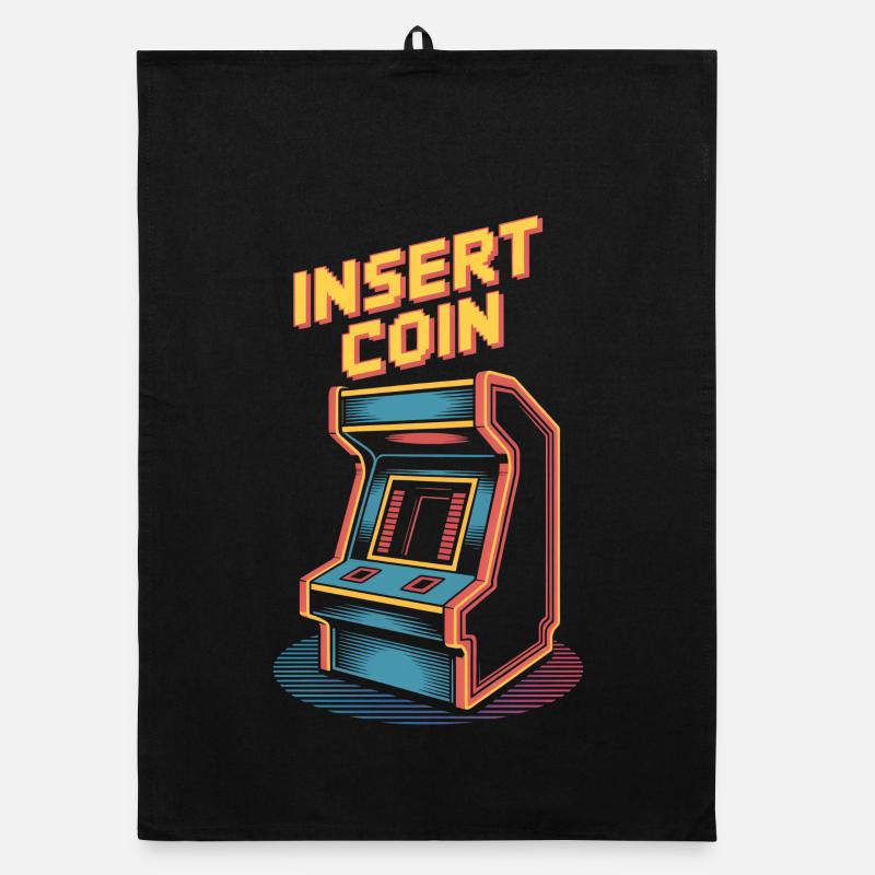 Machine de jeu d'arcade rétro à insérer dans une pièce Torchon bio