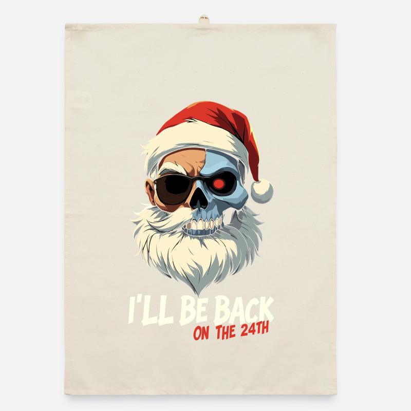 Terminator Santa be back presents Organic dish towel