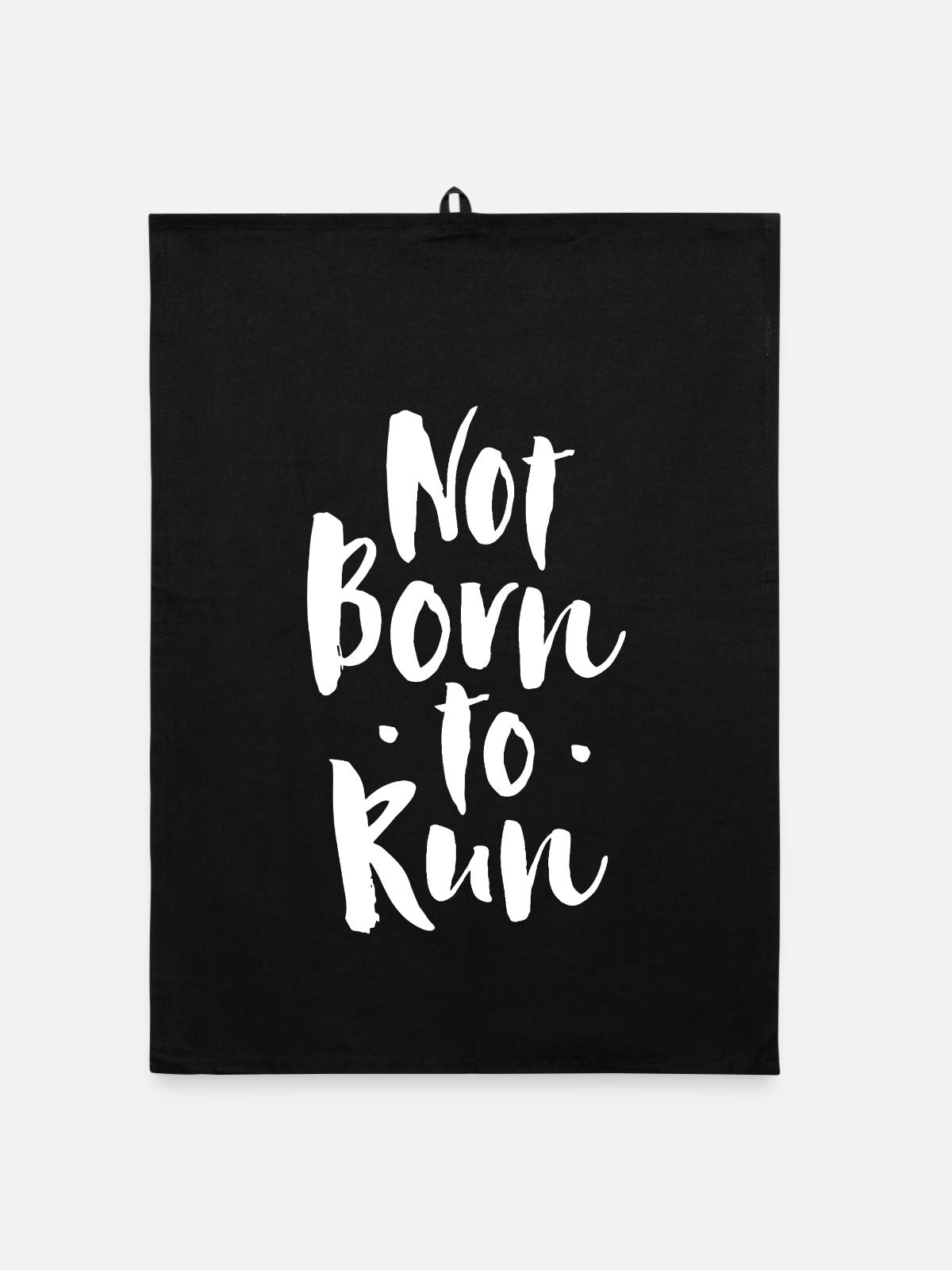 Pas né pour courir - Torchon bio - noir - Devant