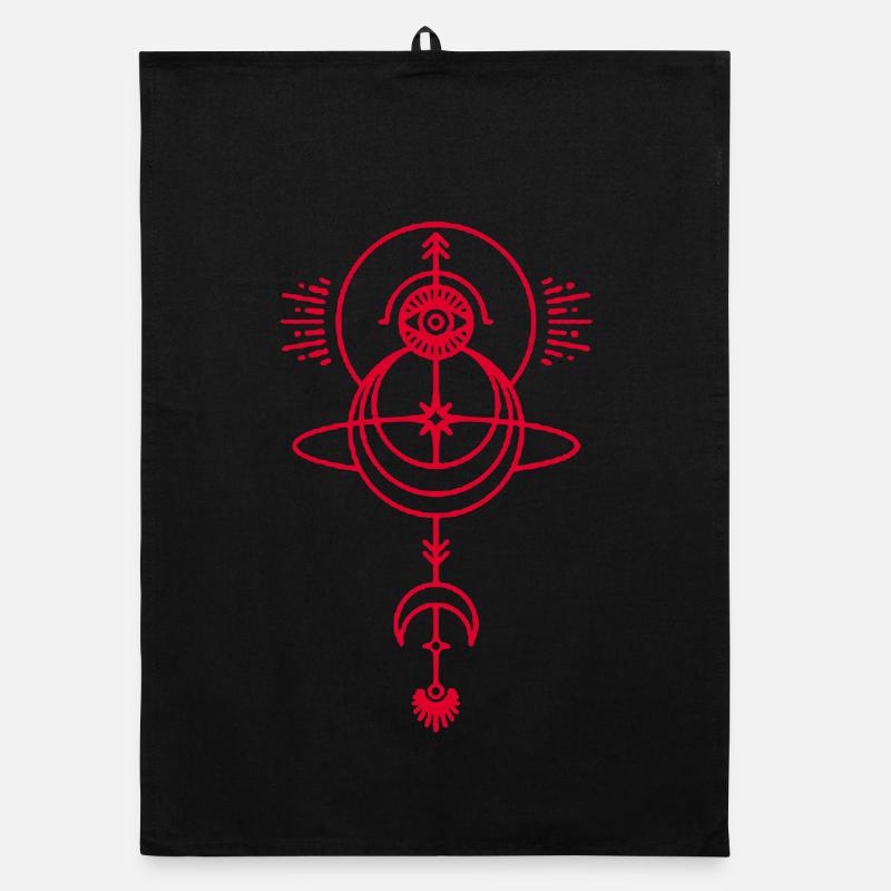 Rotes magisches Symbol Organic Geschirrtuch
