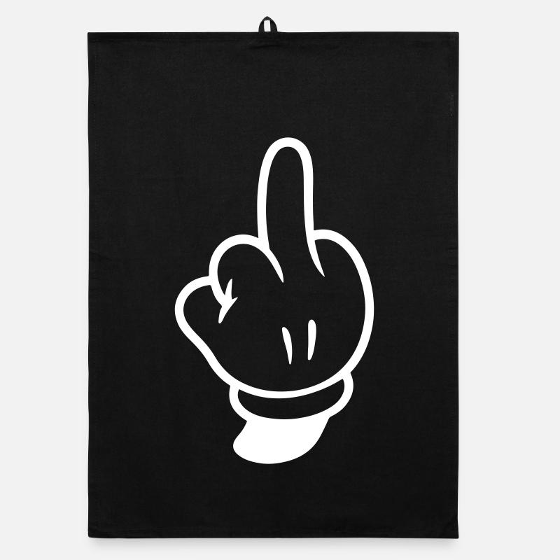Middle Finger Hand Comic Organic dish towel
