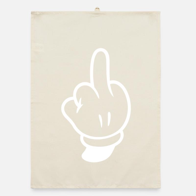 Mittelfinger Hand Comic Organic Geschirrtuch