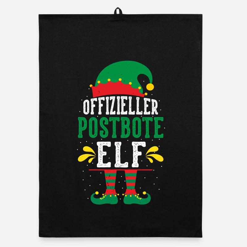 Christmas MAIL CARRIER POSTMAN ELF Funny Organic dish towel