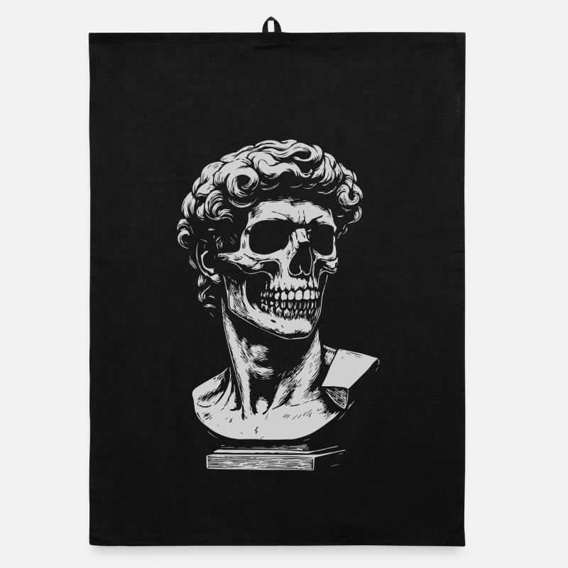Illustration du buste de crâne de David Michelangelo Torchon bio