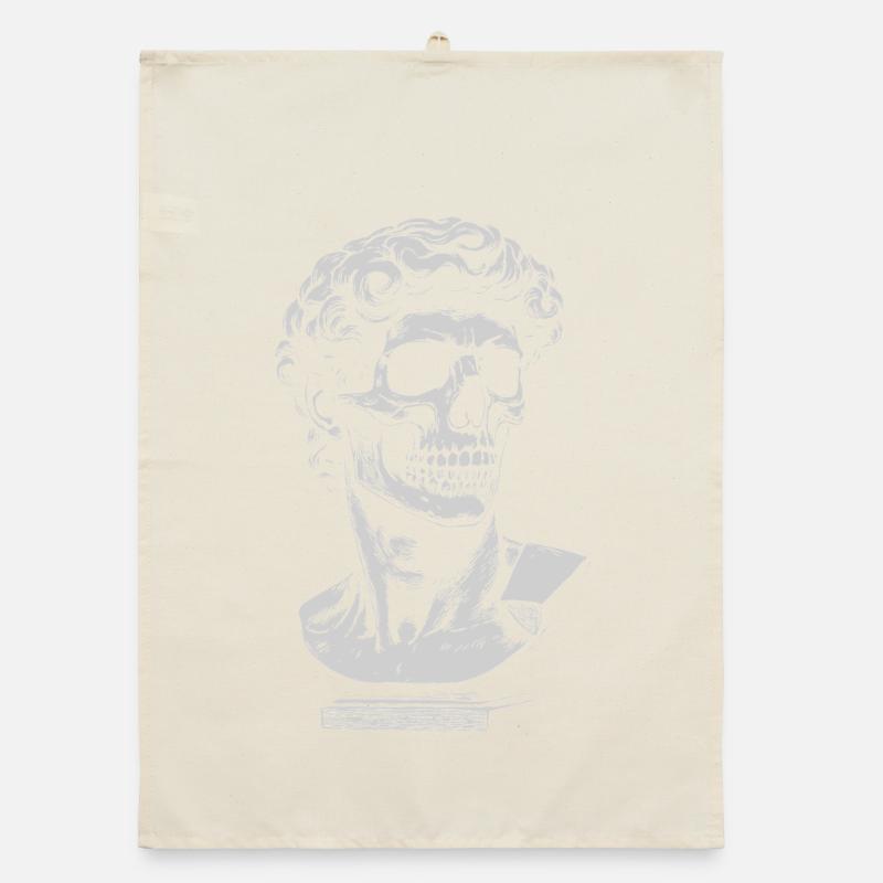 David Michelangelo Skull Bust Artwork Organic dish towel