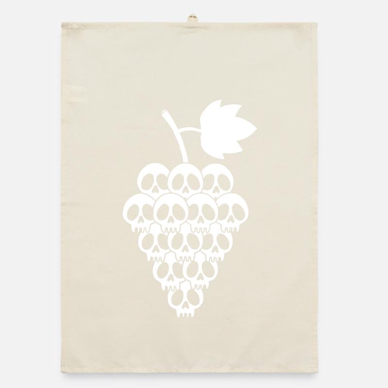 White Grape Skulls Organic dish towel