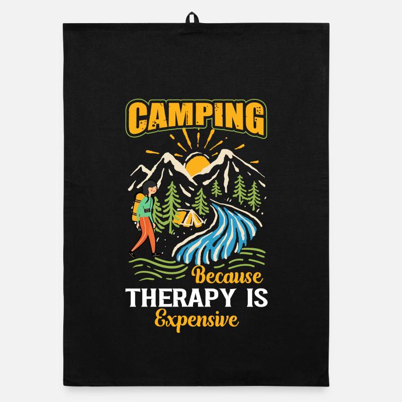Camping - Organic Geschirrtuch - Schwarz