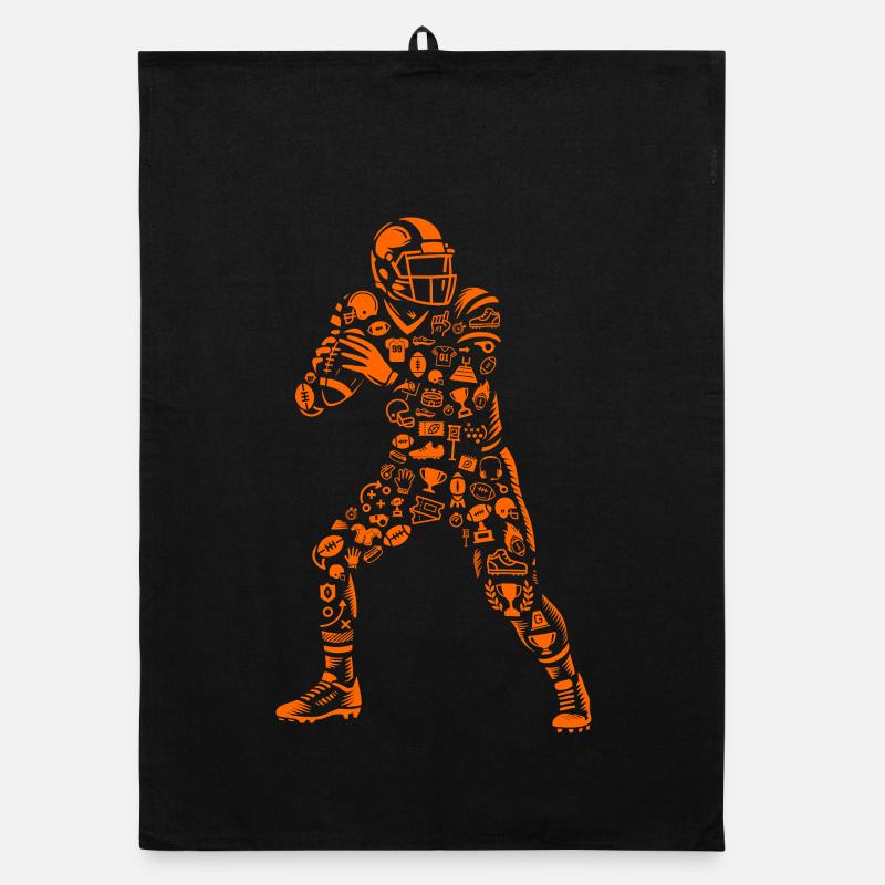 Football Quarterback Icon Pattern Design Organic dish towel