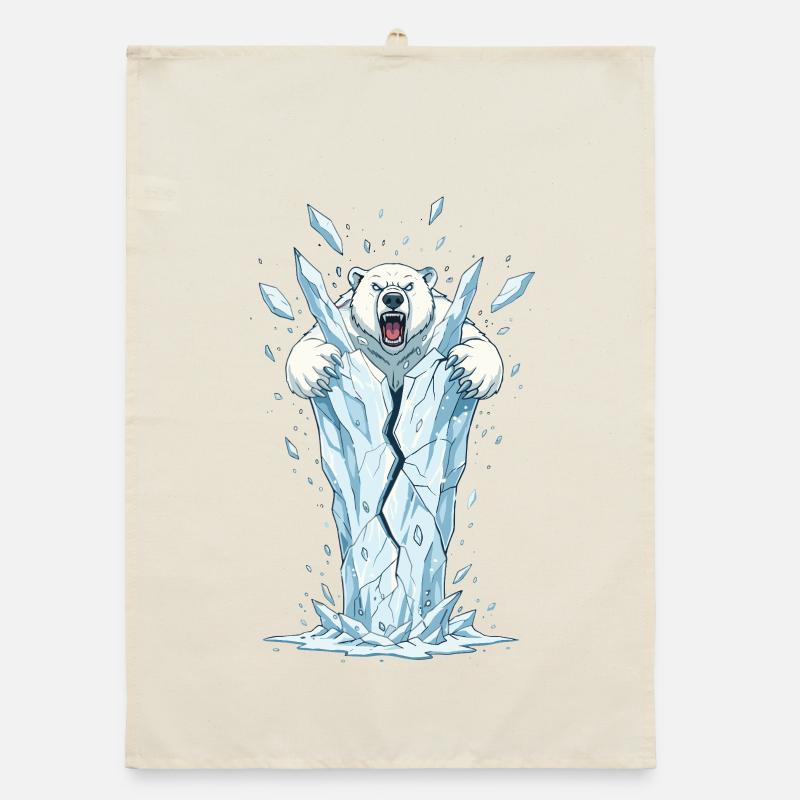 Eisbär bricht Eisblock Organic Geschirrtuch