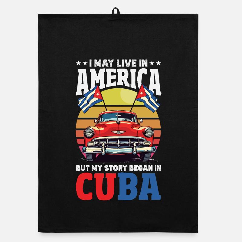 Cuba Pride & Home - Cuba Flag Design Organic dish towel