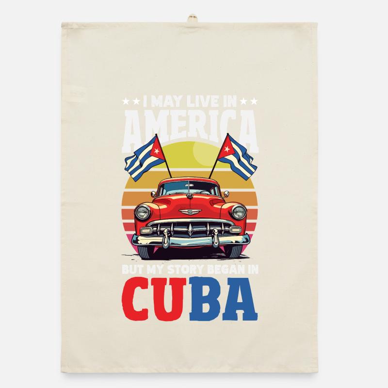 Cuba Pride & Home - Design du drapeau de Cuba Torchon bio