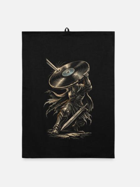 Vinyl Collector Record Collector Vinyl Records - Organic dish towel - black - Front