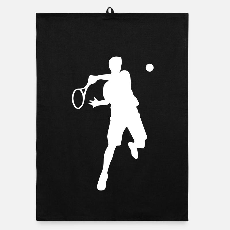 Tennis Player Backhand Silhouette Minimalist Organic dish towel