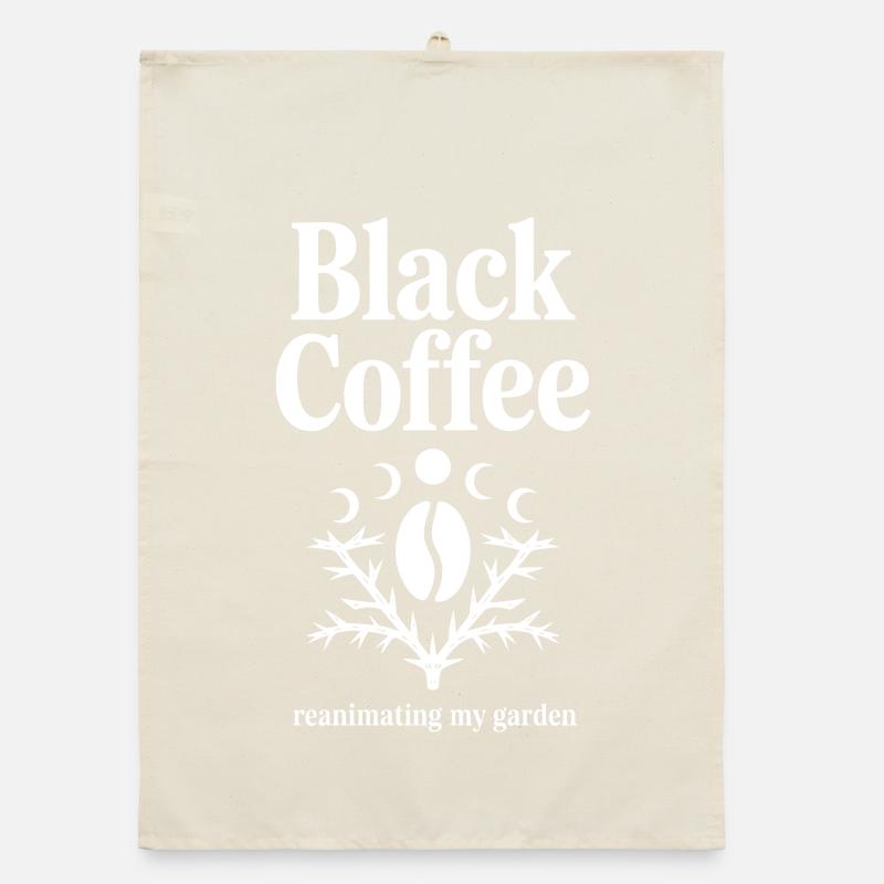 Schwarzer Kaffee-Wiederbelebungsgarten Organic Geschirrtuch