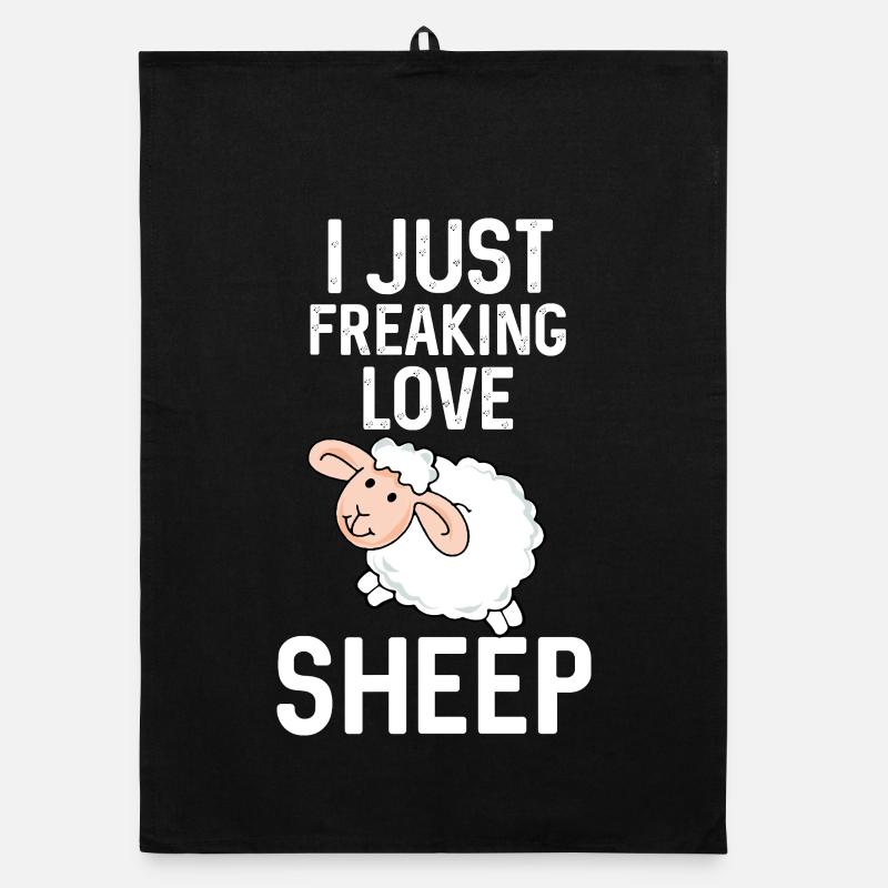 J’adore les moutons | Drôle de design de mouton Torchon bio