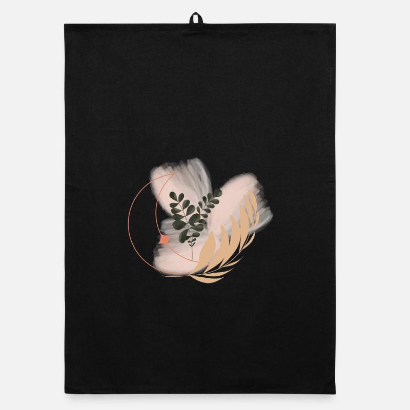 Pastel Flora Circle Leaves Organic dish towel