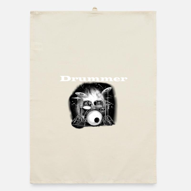 Drummer weiß Organic Geschirrtuch