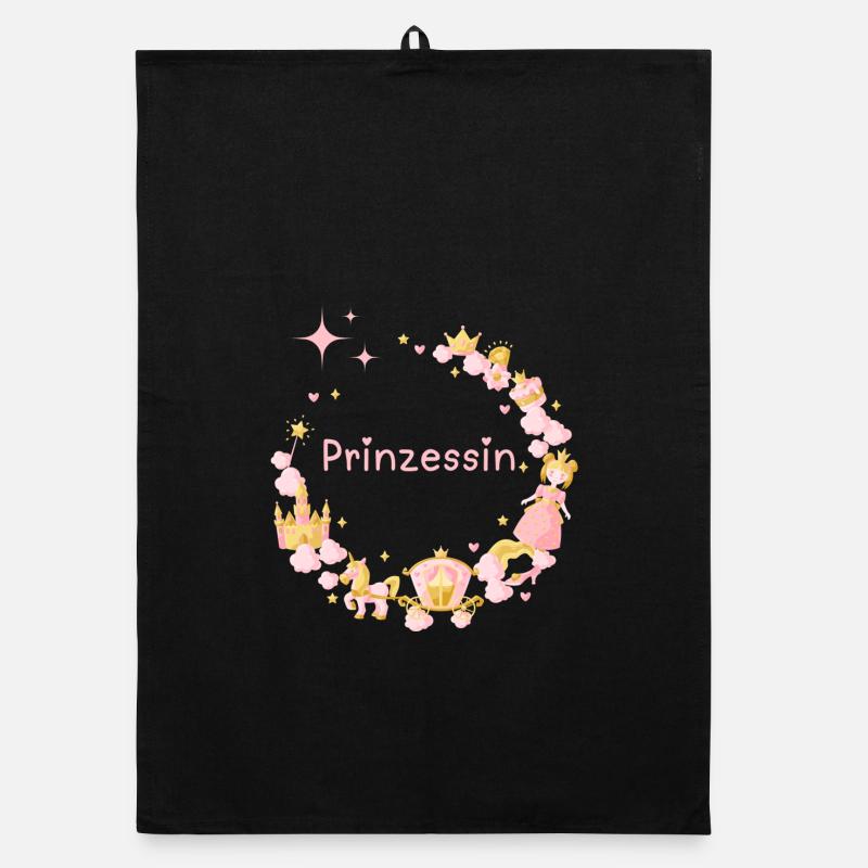 Prinzessin - Die hübsche Prinzessin mit Krone Pink Organic Geschirrtuch