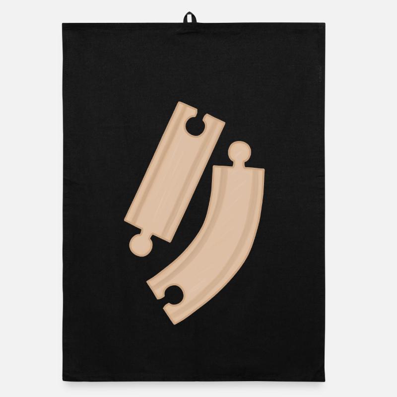 Wooden Curves Puzzle Pattern Rails Organic dish towel
