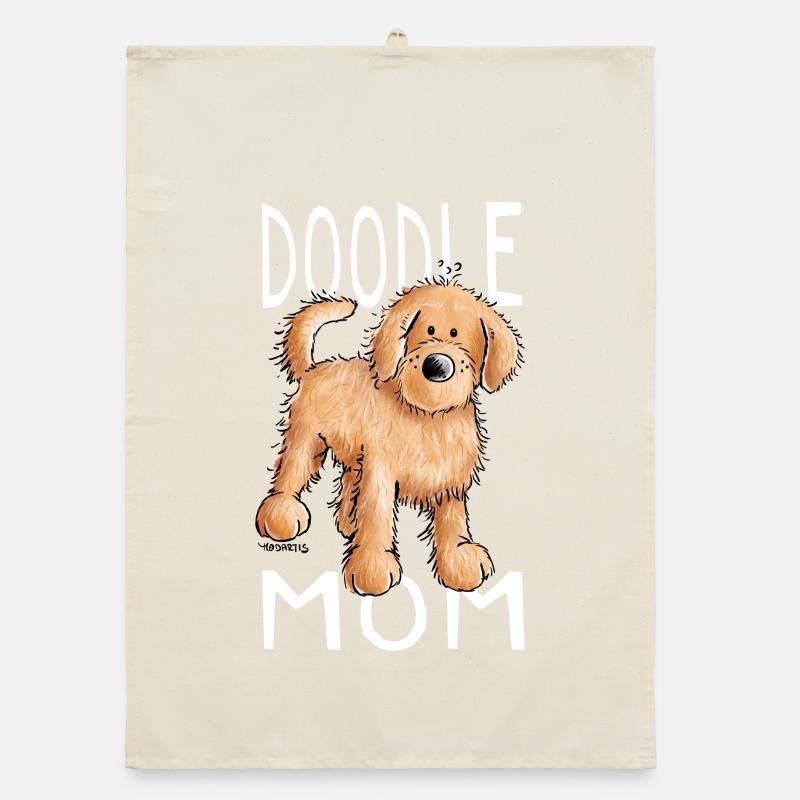 Doodle Mom - Goldendoodle - Gift Organic dish towel