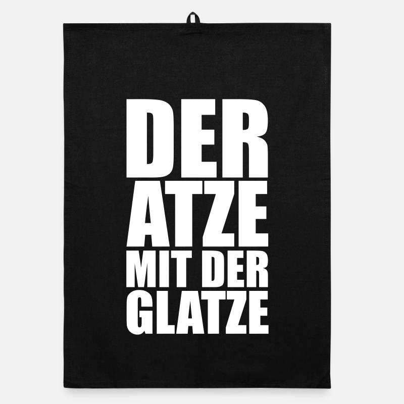 Atze mit der Glatze cooler und lustiger Spruch Organic Geschirrtuch