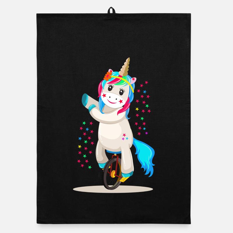 Unicorn unicorn on a unicycle Organic dish towel