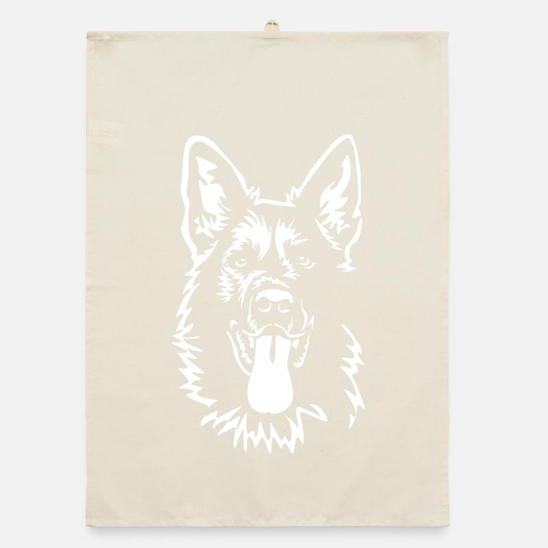 Deutscher Schäferhund Kopf "Black Edition" Organic Geschirrtuch