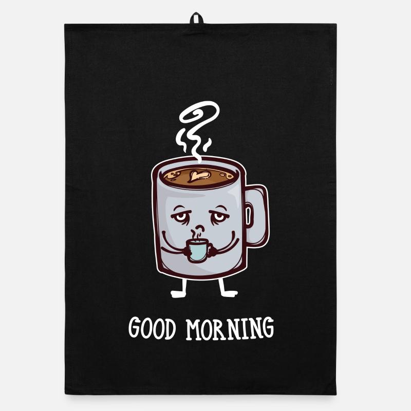 Coffee lovers Breakfast Coffee Drink saying Organic dish towel