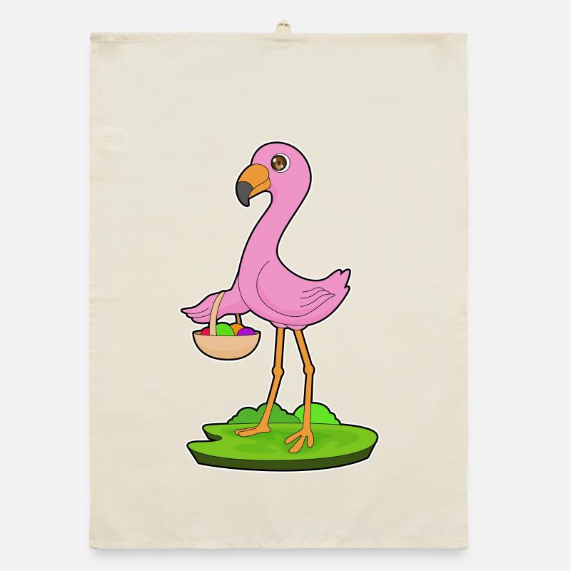 Flamingo Obstkorb Organic Geschirrtuch