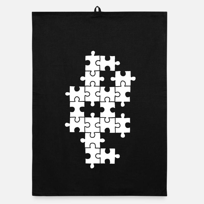 White puzzle Organic dish towel