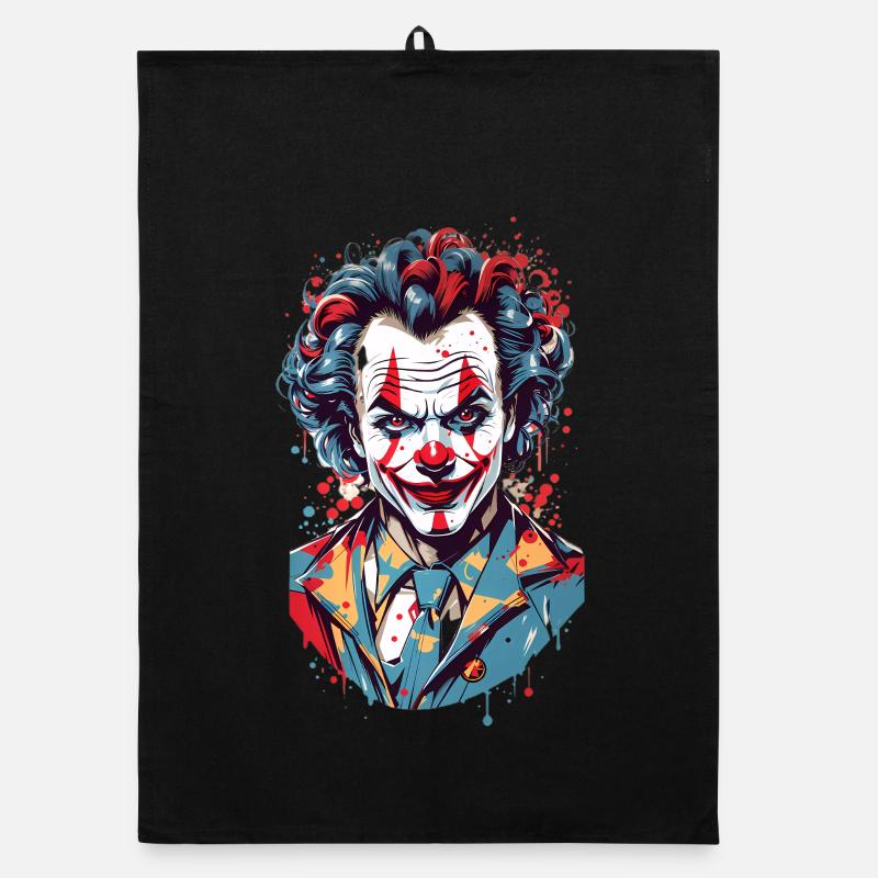 Joker Clown - Organic Geschirrtuch - Schwarz