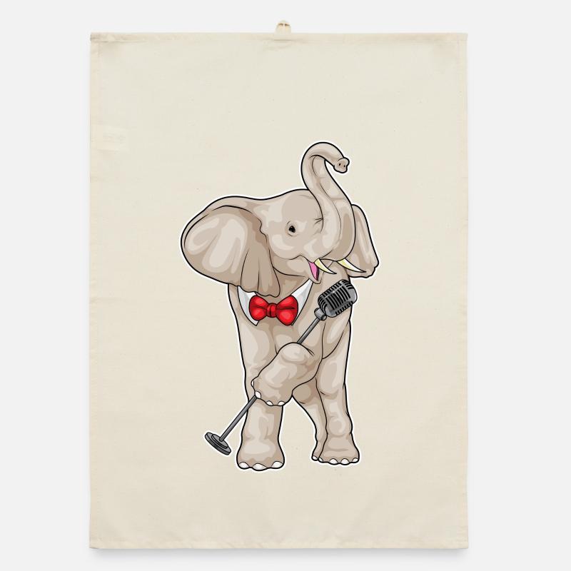 Elephant Singer Microphone Musique Torchon bio