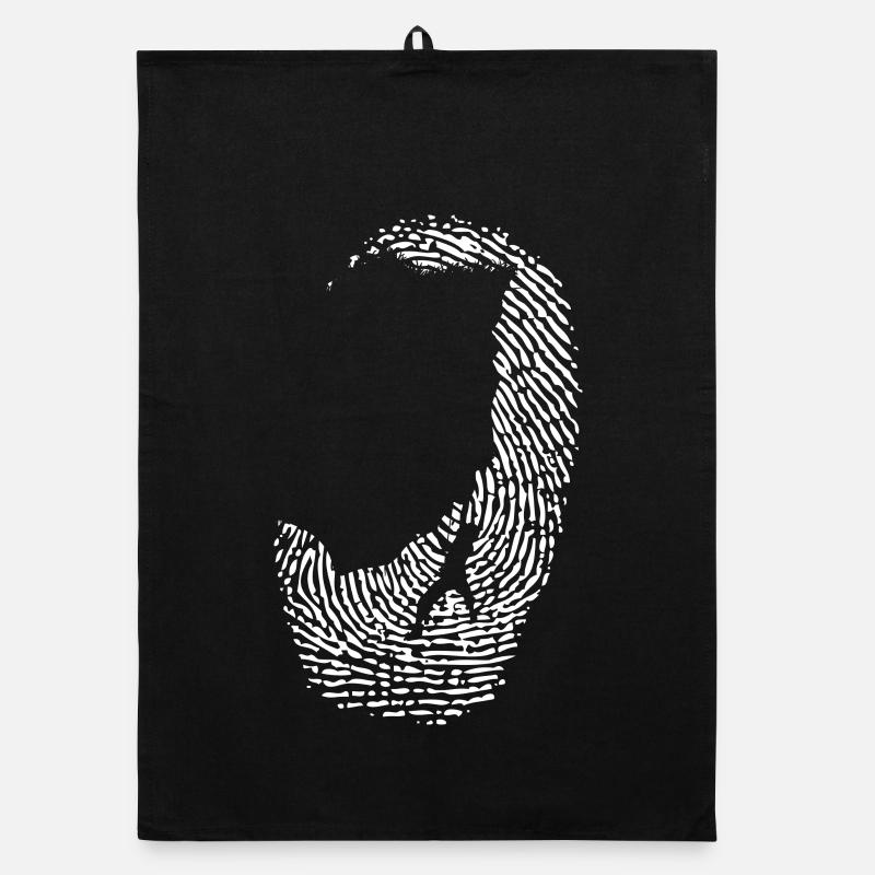 Monochromes Fingerabdruckkreis-Design Organic Geschirrtuch