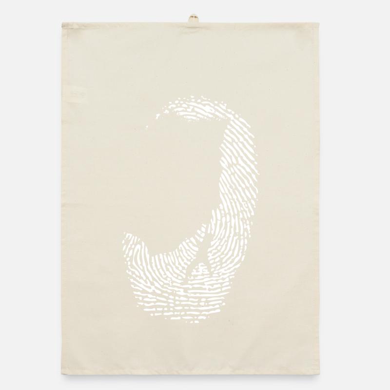 Conception monochrome en cercle d’empreintes digitales Torchon bio