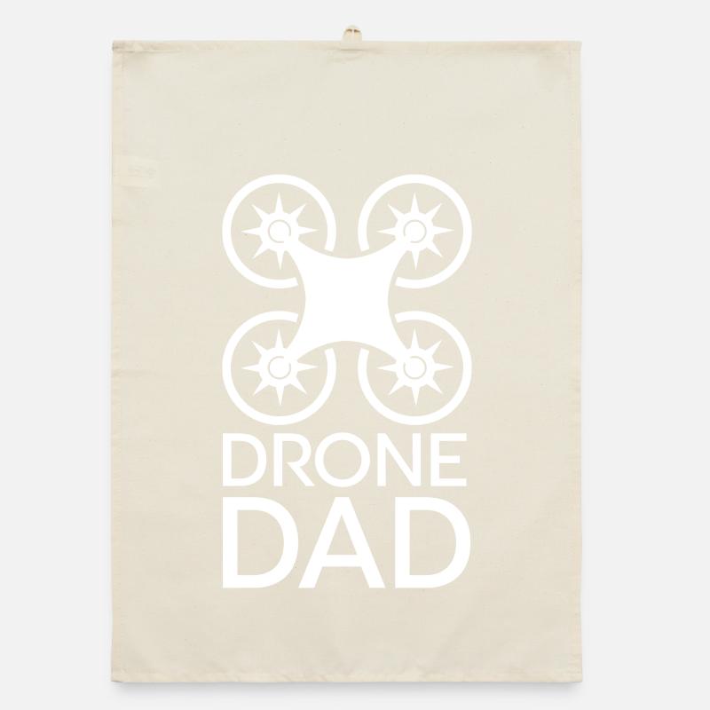 Drone Dad Cool Dad Funny Sayings Flying Logo Organic dish towel