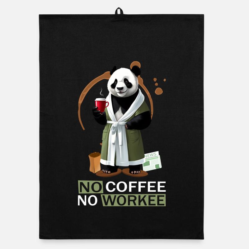 Panda im Bademantel Organic Geschirrtuch