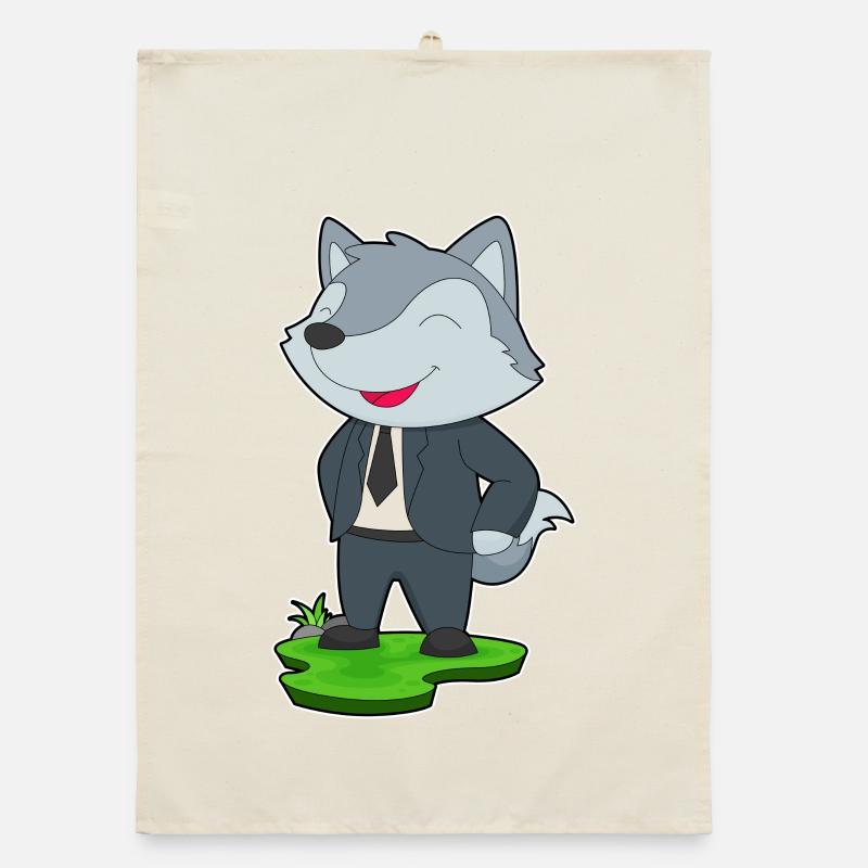 Wolf Bräutigam Krawatte Hochzeit Organic Geschirrtuch