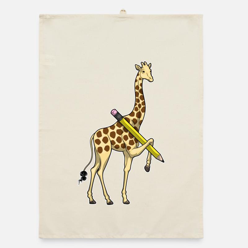 Giraffe Student Pencil School Organic dish towel